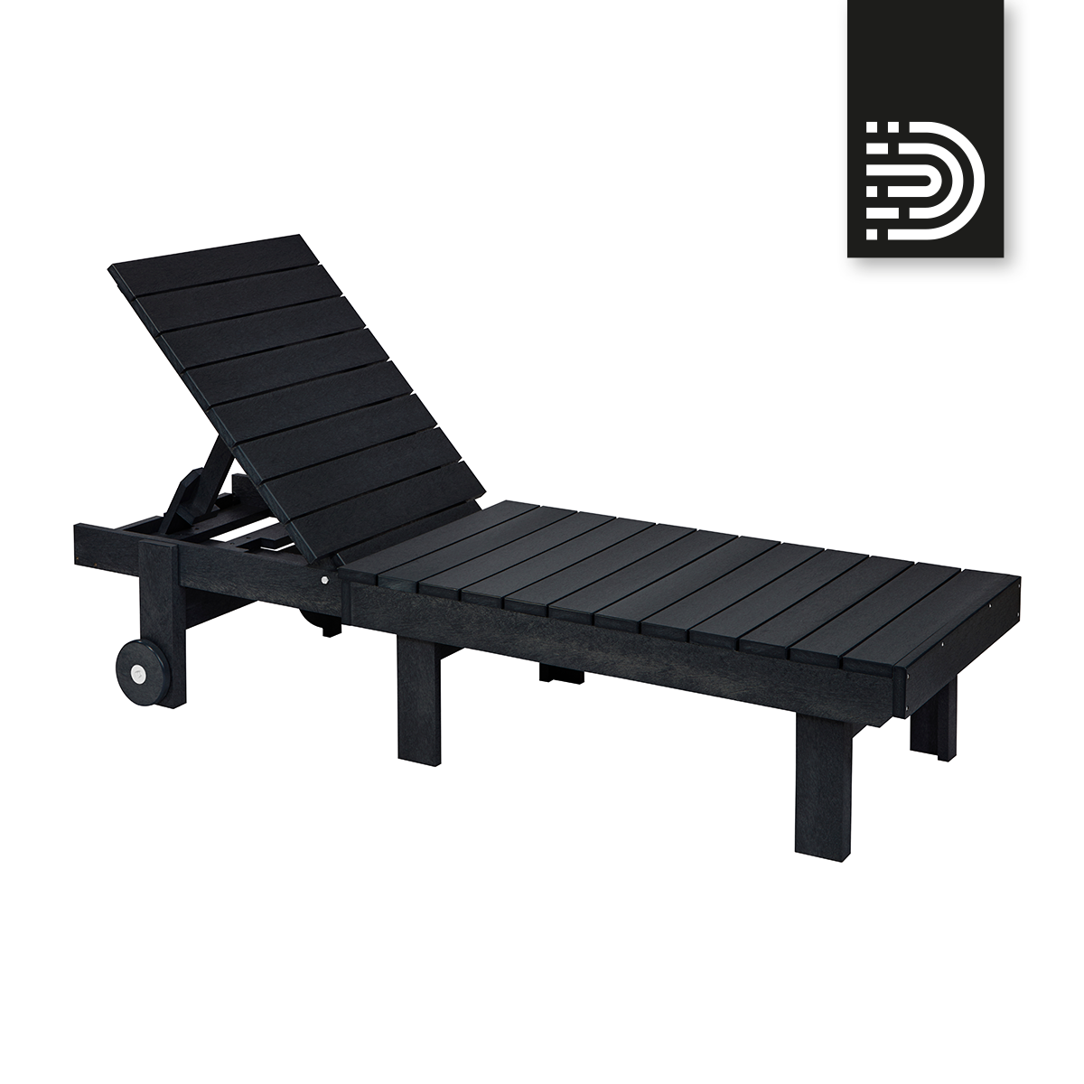 L78 Chaise Lounge with Wheels - black 14