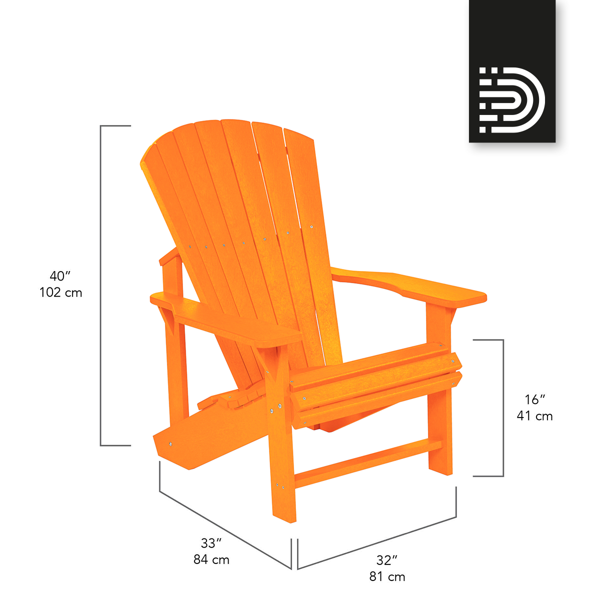  C01 Classic Adirondack Chair - orange 13