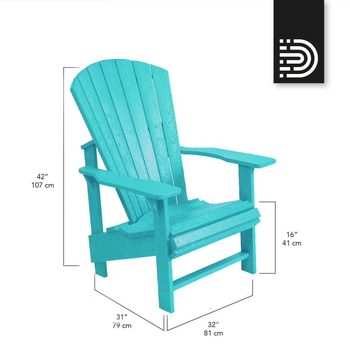 C03 Upright Adirondack Chair - türkis 09