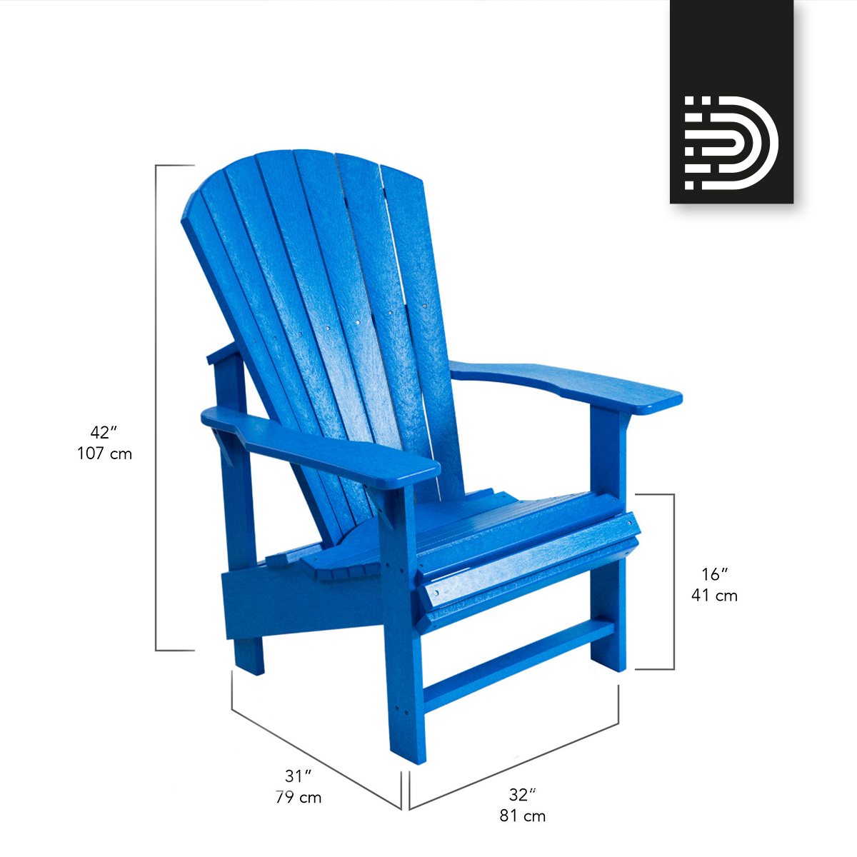 C03 Upright Adirondack Chair - blue 03