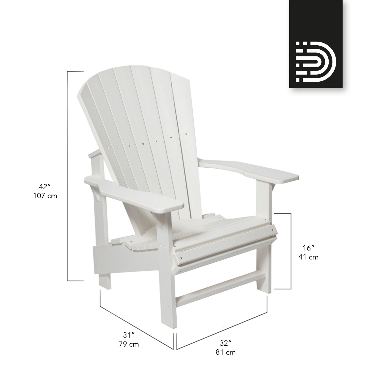 C03 Upright Adirondack Chair - white 02 