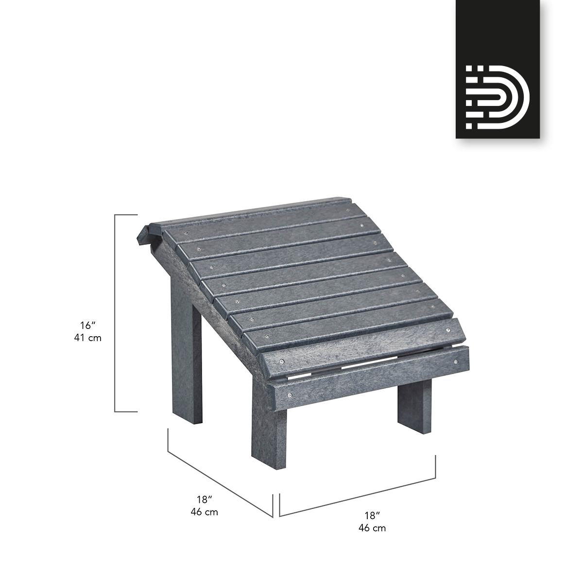 F04 Premium Footstool - Slate Grey 18