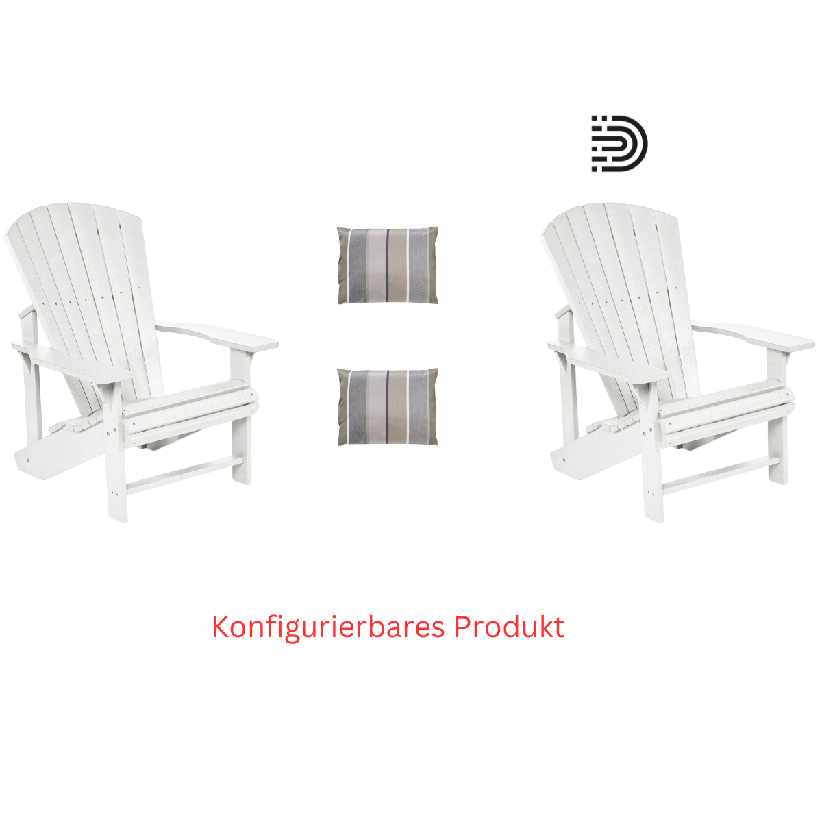  Set 2 x Adirondack Chair  2 x Kissen