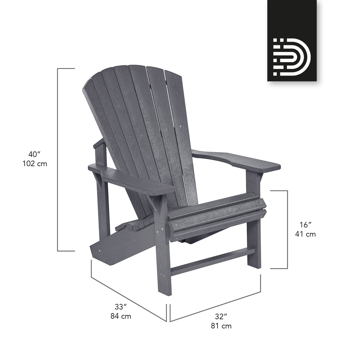  C01 Classic Adirondack Chair - navy blue 20