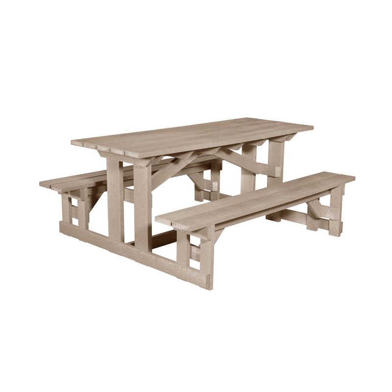 T52 72" Recantular Picnic Table  beige 07