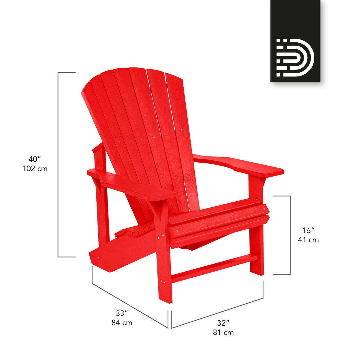  C01 Classic Adirondack Chair - red 01