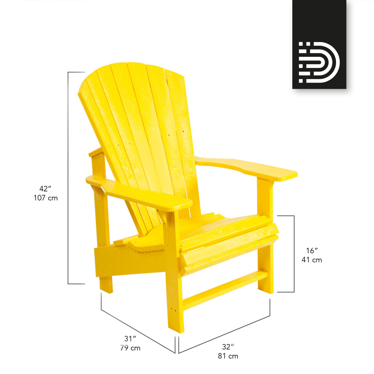 C03 Upright Adirondack Chair -  Yellow 04