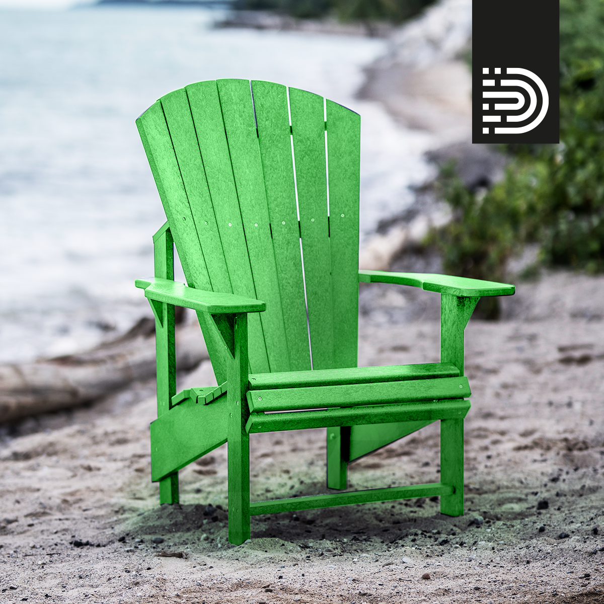 C03 Upright Adirondack Chair -  Kiwi green 17