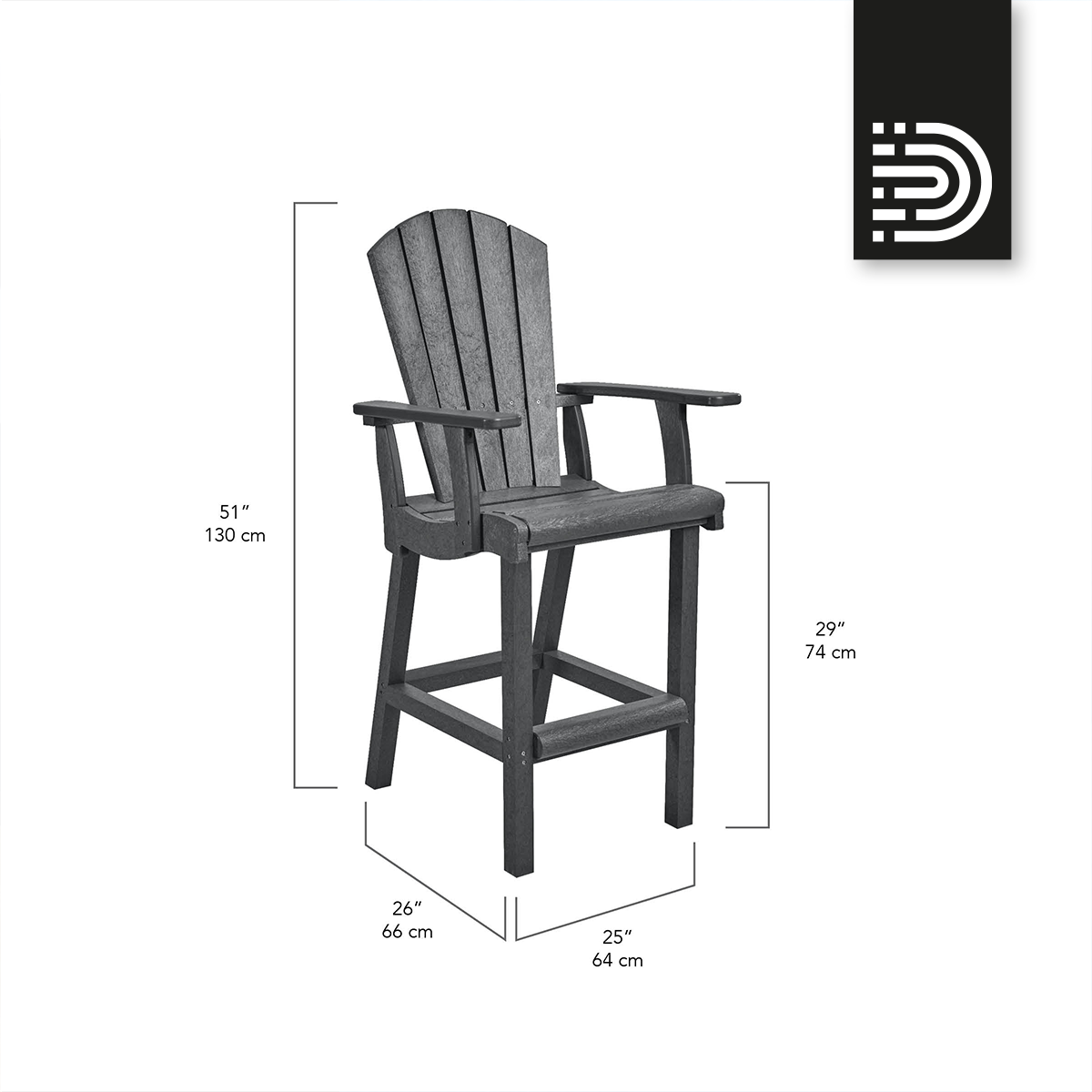 C28 Classic Pub Chair - 02 White