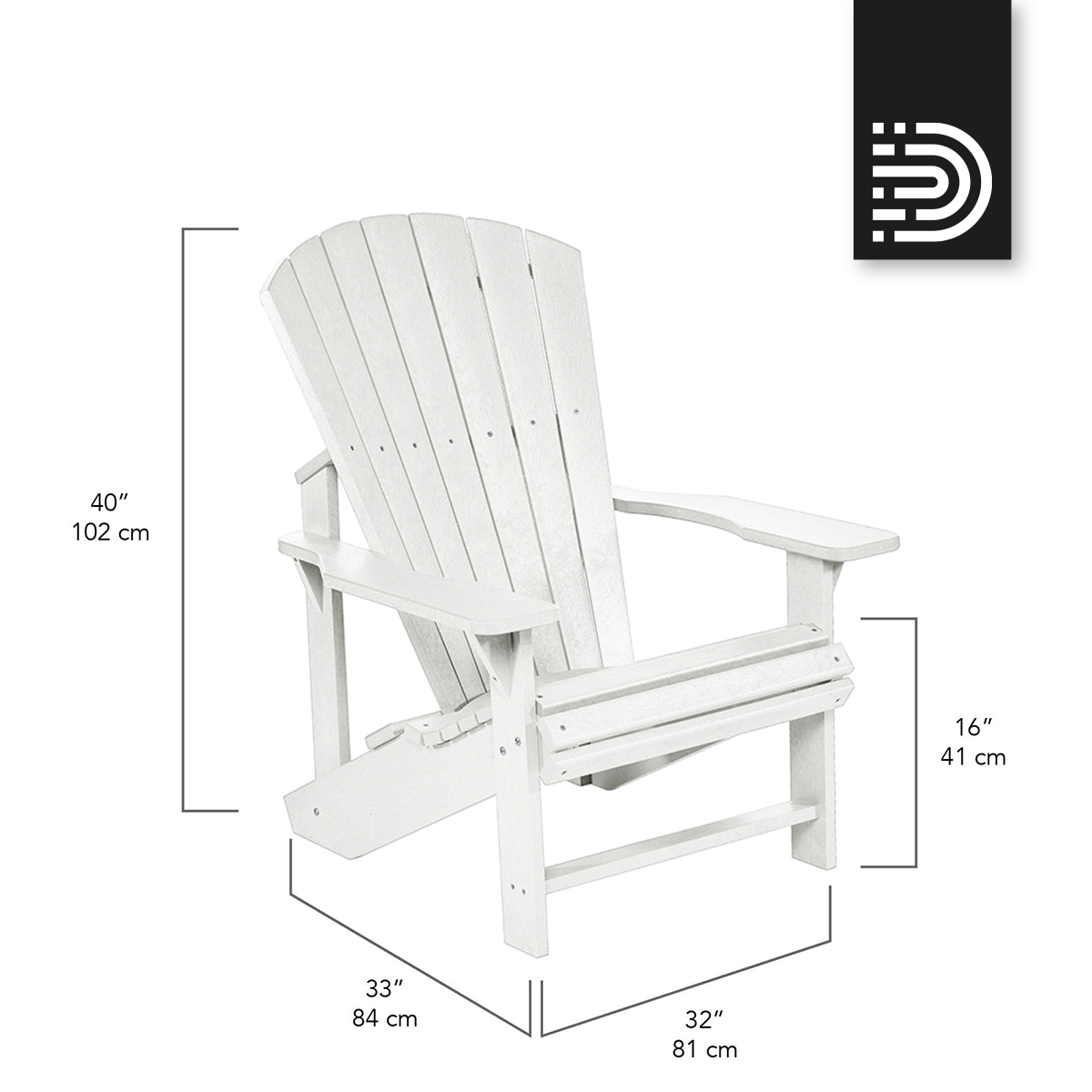  C01 Classic Adirondack Chair - white 02