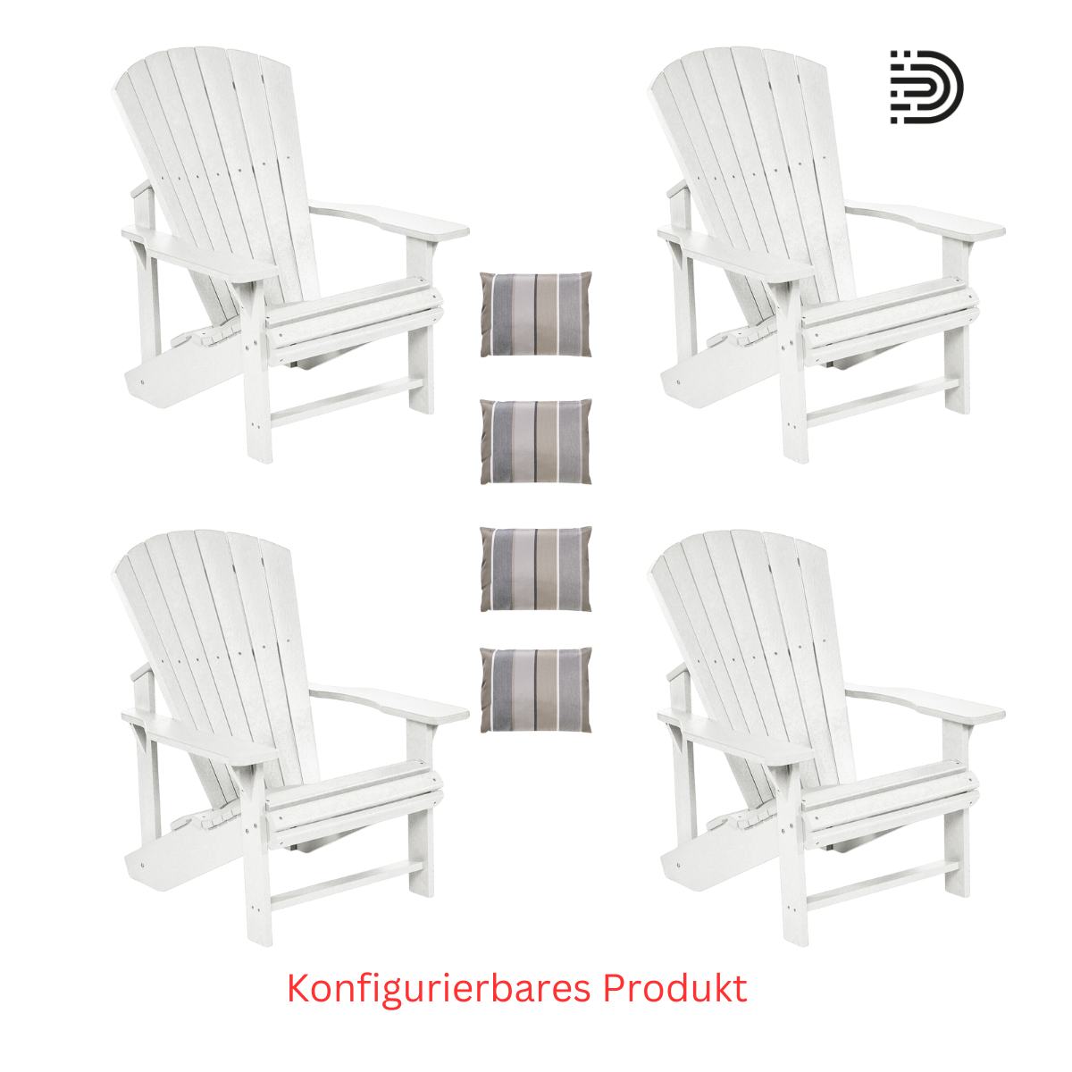  Set 4 x Adirondack Chair  4 x Kissen