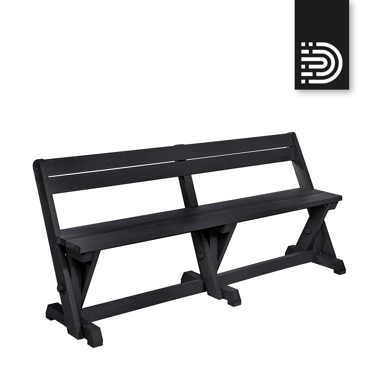 B202 Dining Tabel Bench with back - black 14