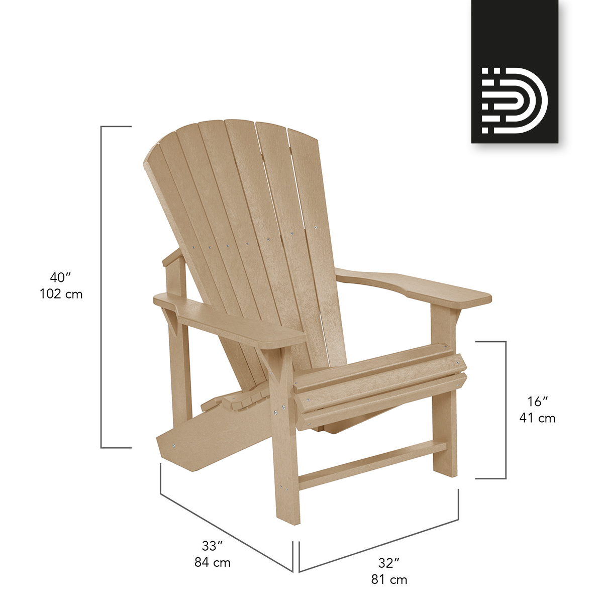  C01 Classic Adirondack Chair - beige 07