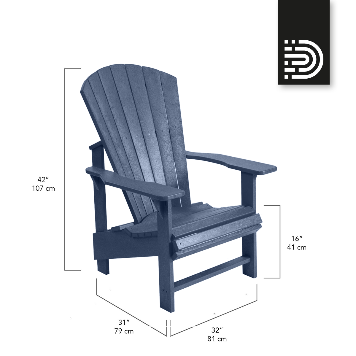 C03 Upright Adirondack Chair - navy 20