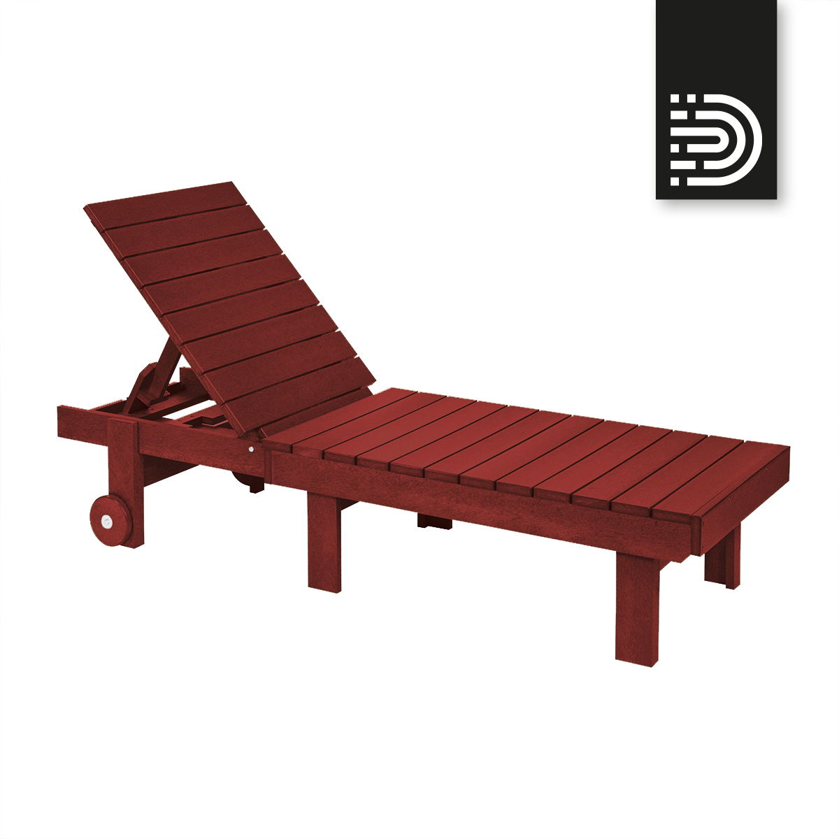 L78 Chaise Lounge with Wheels - Burgandy 05