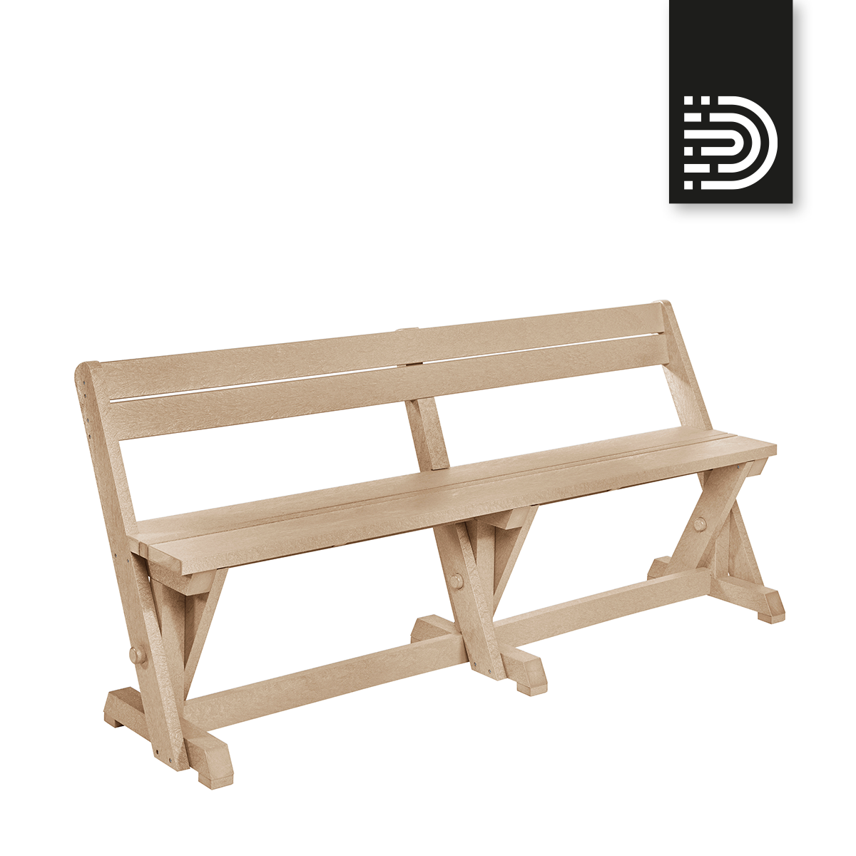 B202 Dining Tabel Bench with back - beige 07