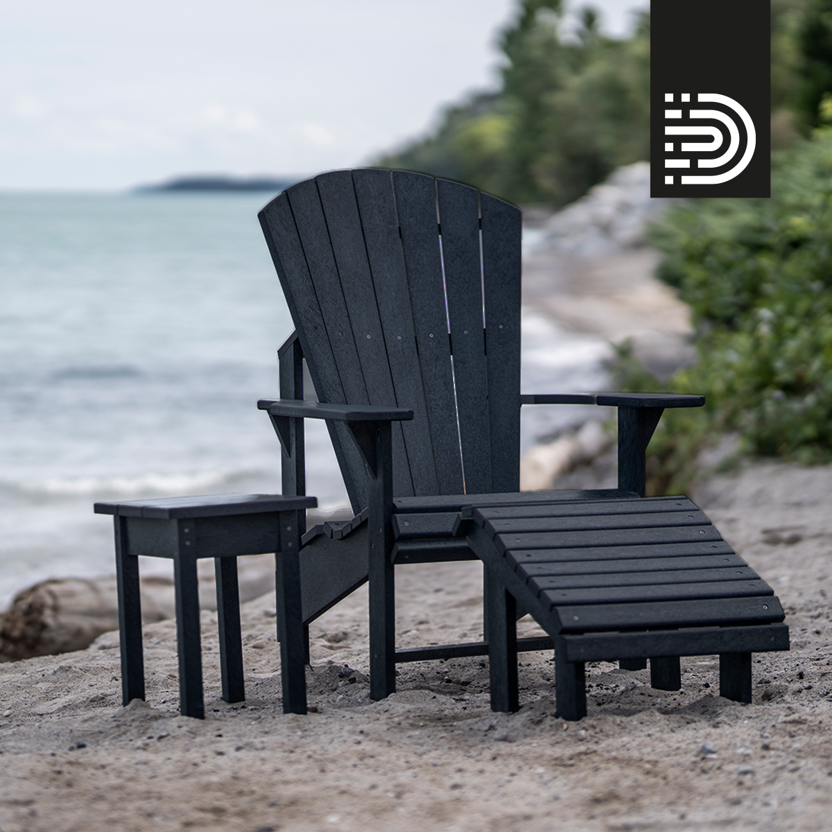 C03 Upright Adirondack Chair - black 14