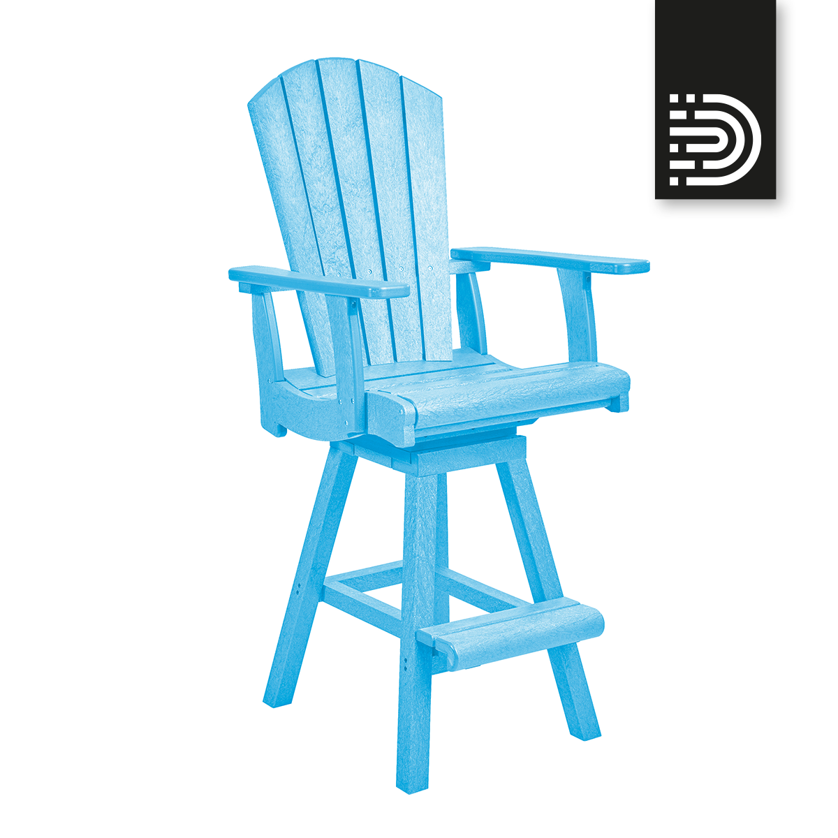 C25 Swivel Pub Arm Chair - sky blue 12
