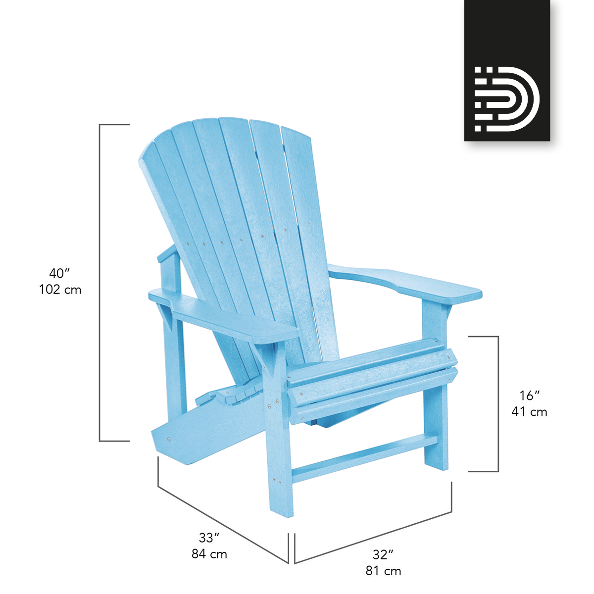  C01 Classic Adirondack Chair - sky blue 12