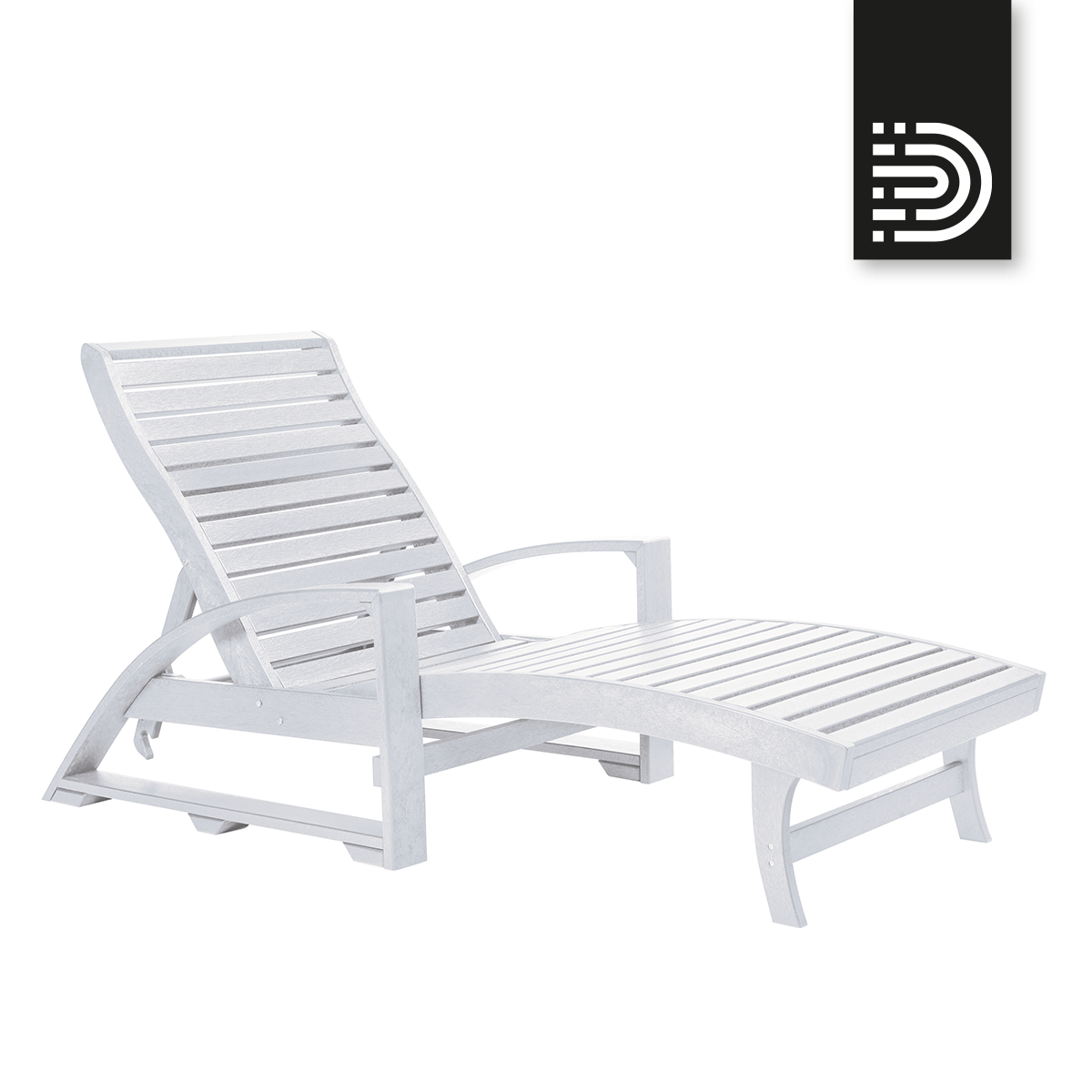 L38 Chaise Lounge w/ Hidden Wheels - white 02