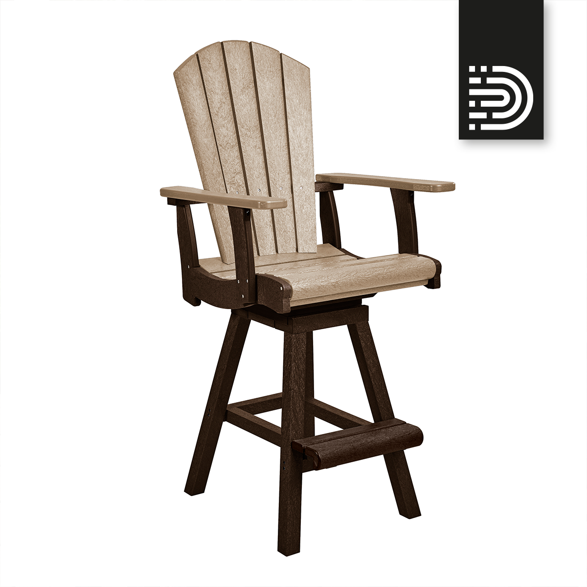 C25 Swivel Pub Arm Chair - choco 16/beige 07