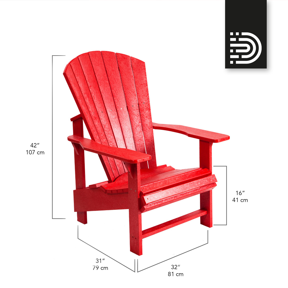 C03 Upright Adirondack Chair - red 01